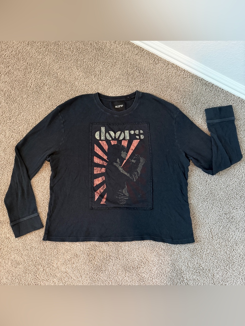 The Doors Graphic Black with Red Accent Long Sleeve Tee